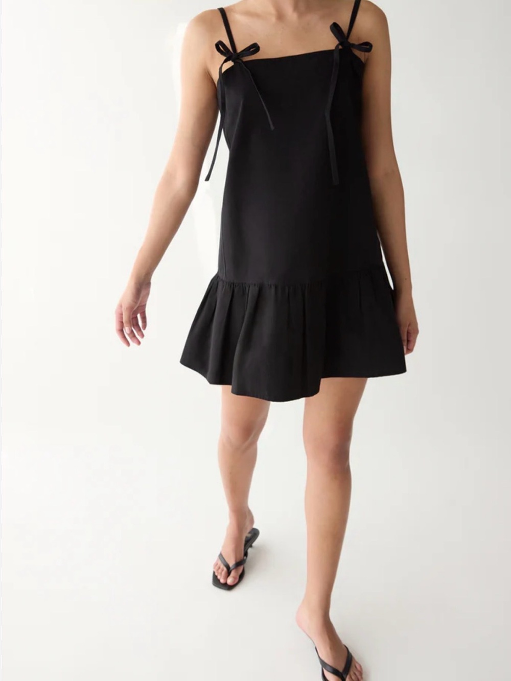 OAK + FORT Poplin Mini Dress with Bows (New with Tags)